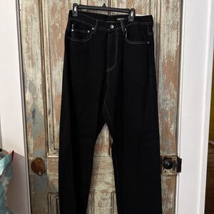 Ecko Unltd Mens 32 Black Baggy Denim Jeans Black Streetwear New With Tags